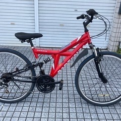 【26インチマウンテンバイク】3x6段変速　フロントとセンターに...