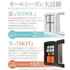 【マイナス2度まで冷やせる】冷温庫 10L 小型 ポータブル 2電源式 冷蔵庫 10リットル　ホワイトの画像