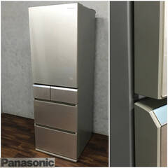 ???WY2/57 パナソニック Panasonic ノンフロン冷凍冷蔵庫 NR-E412PV-N形 5ドア 右開き 2017年製 406L 冷蔵288L 冷凍118L ※動作確認済み???