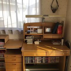 ①学習机(キズ少)&キャビネット(キズ少)