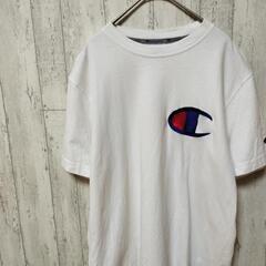 デカ目　champion チャンピオン Tシャツ デカロゴ 刺繍...