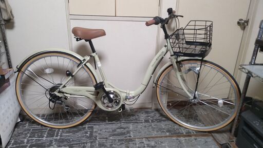 My pallas MODEL M-509-IV(アイボリー)  PRINTEMPS 折畳シティサイクル 26インチ シマノ 6段変速 オートライト　未使用室内保管