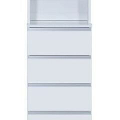 【国産　半完成品】ランドリーチェスト　ホワイト ハイタイプ 幅50cm 高さ180cm 奥行40cm サニタリーラックの画像