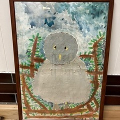 🌈 【大判絵画】 No.15「ミミズク」癒されるのは子供が描くから✨