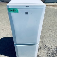 ✨2017年製✨ 2093番 三菱✨冷凍冷蔵庫✨MR-P15EC-KW‼️
