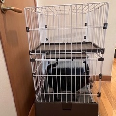 猫用　ゲージ　組み立て　使用品の画像