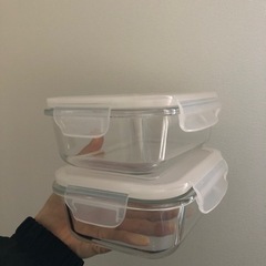 お譲り先決定！ニトリ　耐熱容器　650ml×2、ラックセット