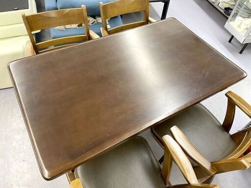 4人掛け ダイニングセット ダイニングチェア ブラウン系 回転椅子 食卓 四人 ダイニングテーブルセット 札幌市手稲区