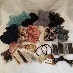 ★貰ってください！【ヘアアクセサリーセット】シュシュ、ポニテ留め...