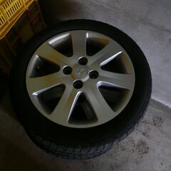 アイミーブ 純正15インチアルミ スタッドレスフロント溝なし リア少し溝あり 2013製の画像