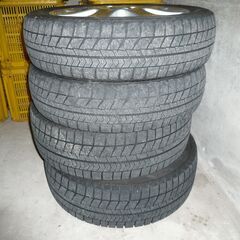 アイミーブ 純正15インチアルミ スタッドレスフロント溝なし リア少し溝あり 2013製の画像