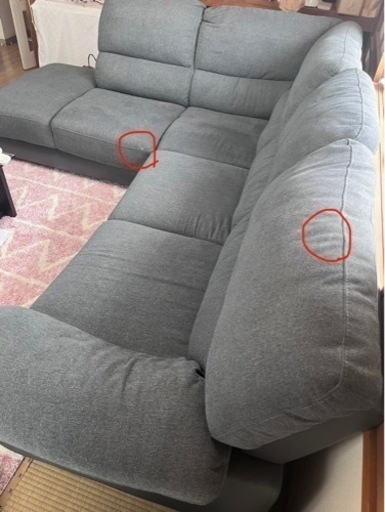 【美品】コーナーカウチソファ　右カウチ