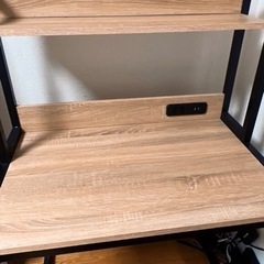 勉強机 パソコンデスク  USBポート コンセント付 パソコンラック カロライナの画像