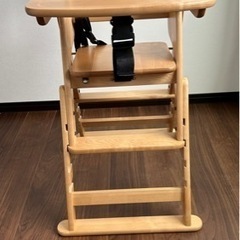 美品  澤田木工所 ハイ・ローチェア 木製 折りたたみ