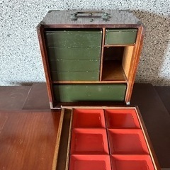 大名道具　花見　農耕　野弁当　提げ重　お重　アンティーク（共箱）の画像