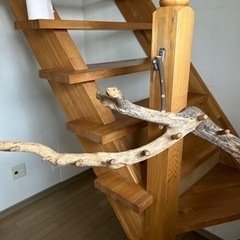 流木で作ったハンガーポールの画像