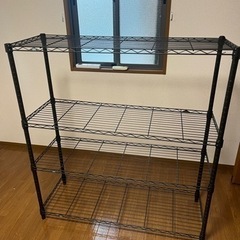 ブラック　金属　スチールラック　棚　美品の画像
