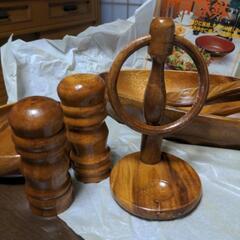 未使用！天然木 サラダボール＆小皿 セットの画像