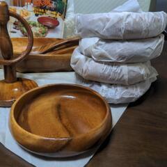 未使用！天然木 サラダボール＆小皿 セットの画像