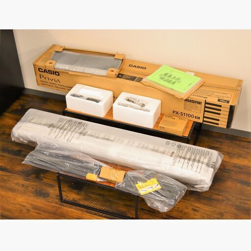 【ヤ取5/7終了】≪T249ジ≫ 未使用品? CASIO/カシオ デジタルピアノ Privia PX-S1100BK 2021年製造 88鍵盤/18音色 社外スタンド付/KS118B 箱開封済み/動作未確認 現状品