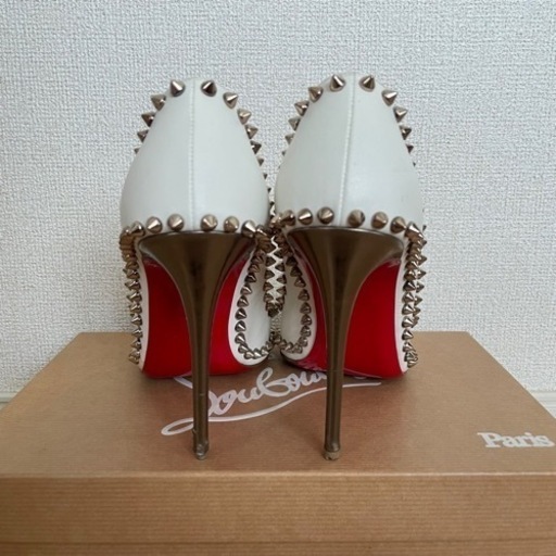 ✴︎クリスチャンルブタン✴︎パンプス ピンヒール スパイク 白 38 10cm