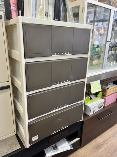 【レガストック江東店】天馬 プロフィックス ルームケース 4段 衣装ケース 収納ケース ブラウン L-6004