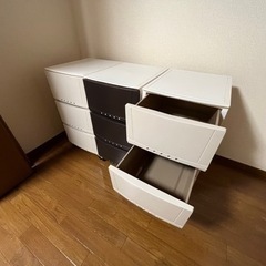 衣類収納　樹脂製　３段ケース　タンス　３セットの画像