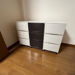 衣類収納　樹脂製　３段ケース　タンス　３セットの画像