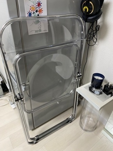 【お取引先決定】ほぼ新品、クリア折り畳みチェア