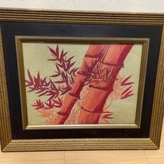 ハンドメイド 布絵 竹