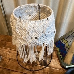 ポールプランタースタンド　マクラメ編み　ハンドメイドの画像