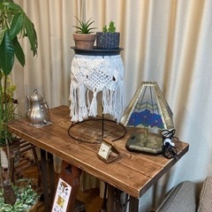 ポールプランタースタンド　マクラメ編み　ハンドメイドの画像