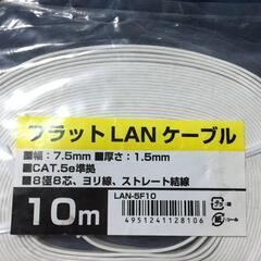 爆速2F-4053 新品 フラット 有線LANケーブル　10m 幅7.5㎜　厚さ1.5㎜　有線ランケーブルの画像