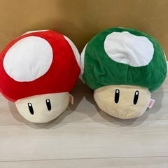 スーパーマリオ　特大サイズぬいぐるみ　スーパーキノコ1UPキノコ...