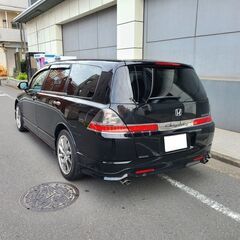 オデッセイ　アブソルート　H18　車検5/11　走行50000ｋ　純正HDDナビ＆カラーバックカメラ　純正エアロ＆社外18AW　ハーフレザーシート　キセノン＆フォグ　クルコン　記録簿14枚の画像