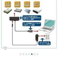 2.5インチ/3.5インチSATA HDD用アダプタ ACアダプタ付 SATA⇒USB3.0 USB3.0

の画像