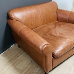 2408. 定価25万円☆1.5人掛け☆ASPLUND アスプルンド HALO ハロ イギリス GIL SOFA ギルソファ 総本革 1.5P 英国☆ソファ☆ダイニング☆ダイニングチェア☆の画像