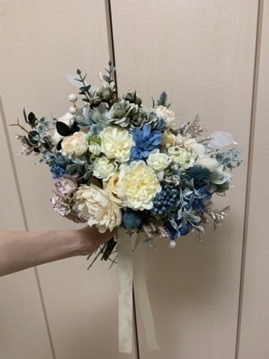 ブーケ&ブートニア 結婚式 アーティフィシャルフラワー くすみ