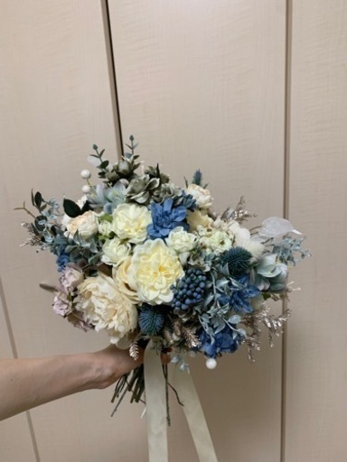 ブーケ&ブートニア 結婚式 アーティフィシャルフラワー くすみ
