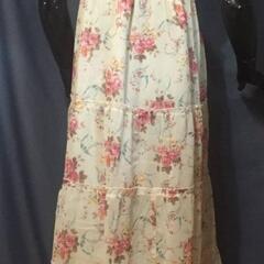 2F-1004 中古 COSOI　ロング　ワンピース　ピンク系花柄　 Mサイズの画像