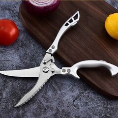 【新品】キッチンバサミ 料理ばさみ 多機能 ステレンス製 錆びにくい オールステンレスの画像