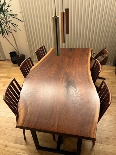 ★お値下げ★アトリエモクバ  ブラックウォールナット 一枚板テーブル