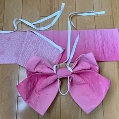 【値下げしました】浴衣用ピンク結び帯セットの画像