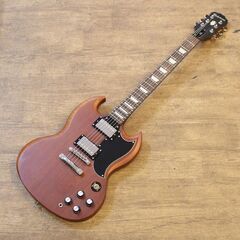 (Y)北大前! 札幌 引取 Epiphone/エピフォン Worn G-400 Worn Brown SG エレキギター 木目 ウッド調 サテン ソフトケース付き 楽器 弦楽器