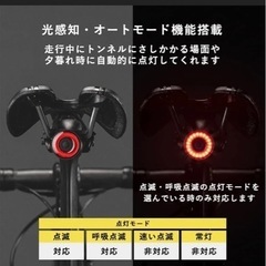 ROCKBROS 自転車 テールライト 自動点灯スマートブレーキ警告 USB充電の画像