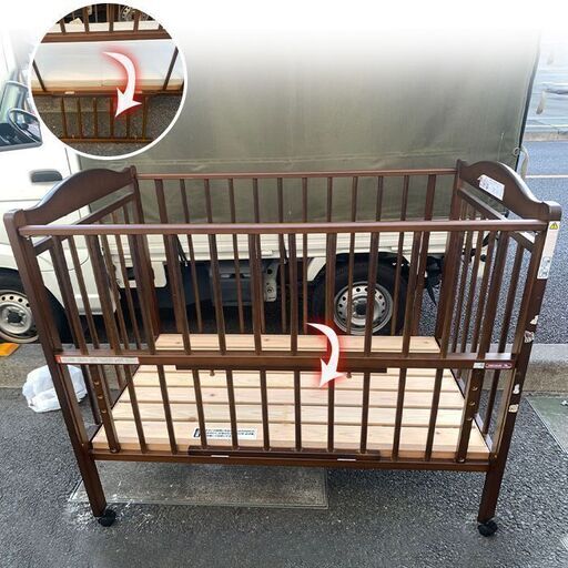 Z24#SAWA BABYベビーベッド&マットレス ハイタイプベビーベッド