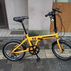 HUMMER[ハマー]18吋 折り畳み自転車 外装6段/イエロー