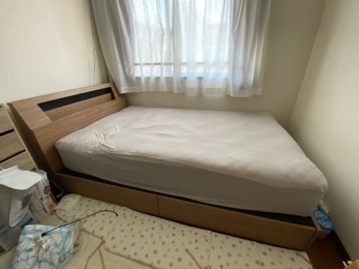 セミダブルベットフレーム　大川家具　マットレスなし　最終値下げ