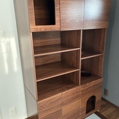 猫 トイレ 収納 キャットタワーの画像