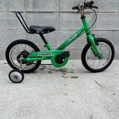 予定者決定　自転車　子供用　14インチ　緑の画像